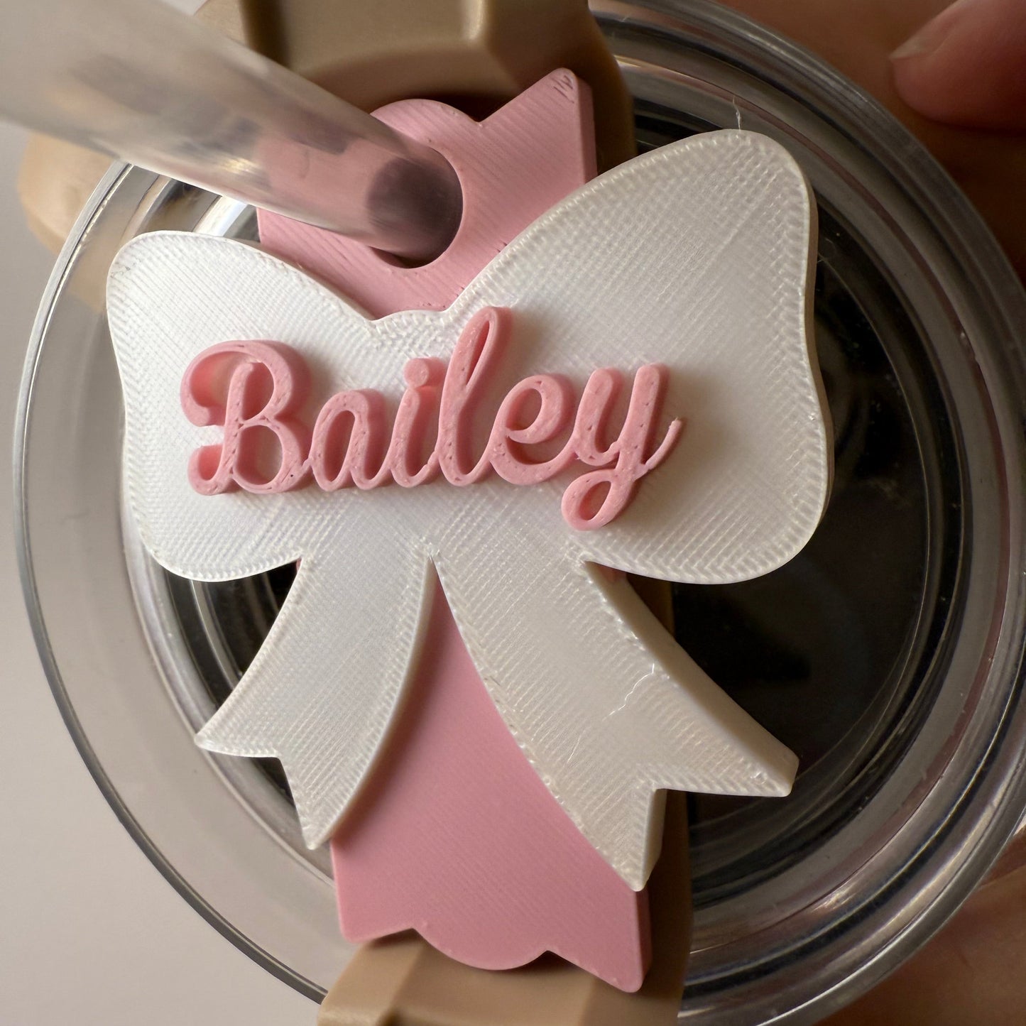 Personalized 40 oz Tumbler Bow Topper